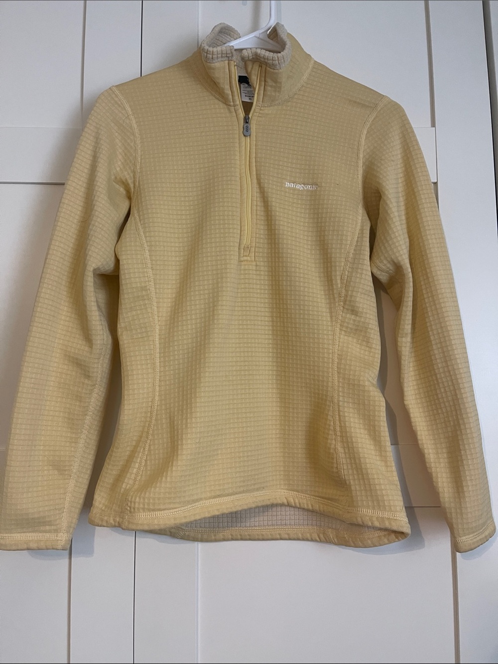 Patagonia Women's Light Yellow Waffle Half-Zip Pullover